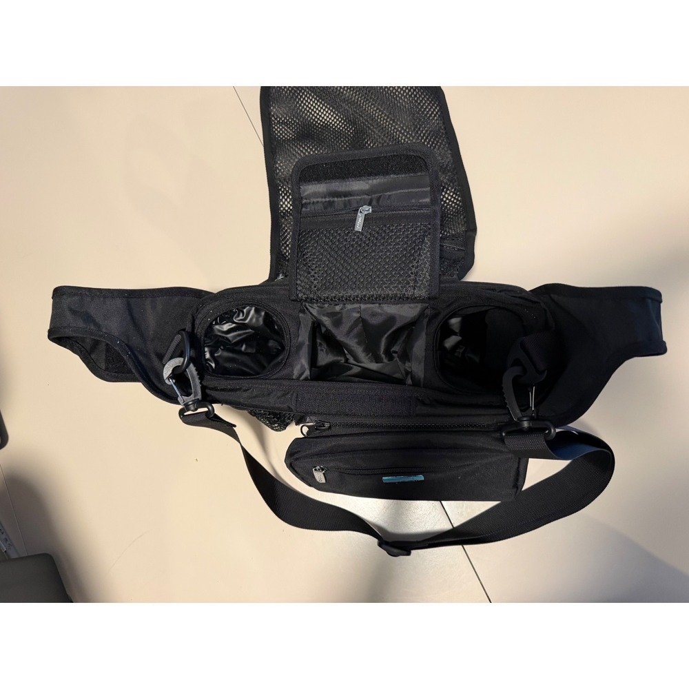 TOPDesign Universal Stroller Organizer Bag with Insulated Cup Holders Black